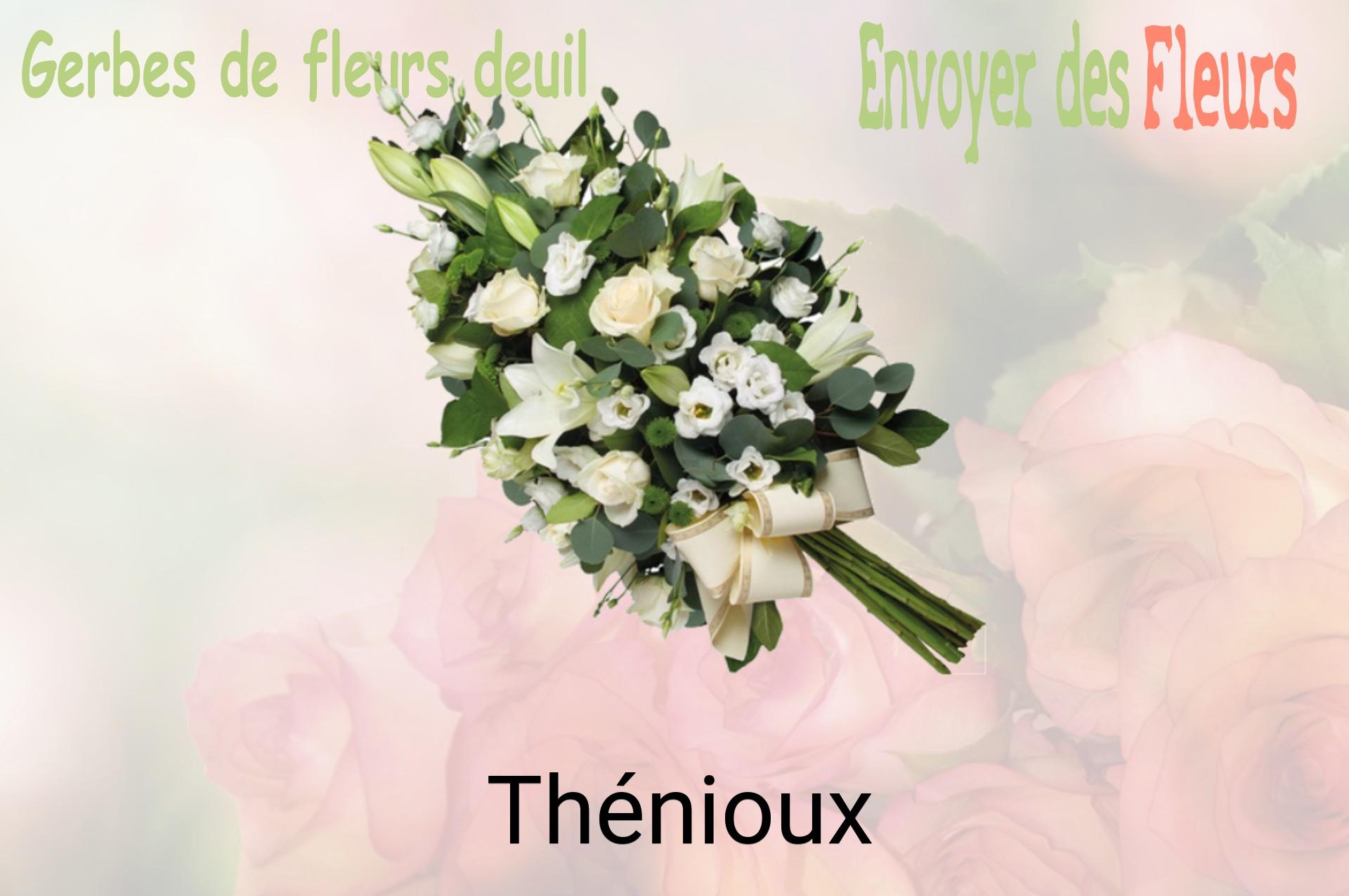 Gerbe de fleurs de deuil livrée à Thénioux